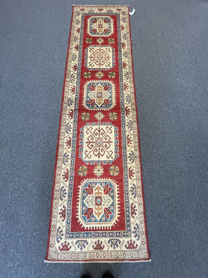 Kazak Tribal 2' 7"X10' Handmade Wool Runner Rug # 10033