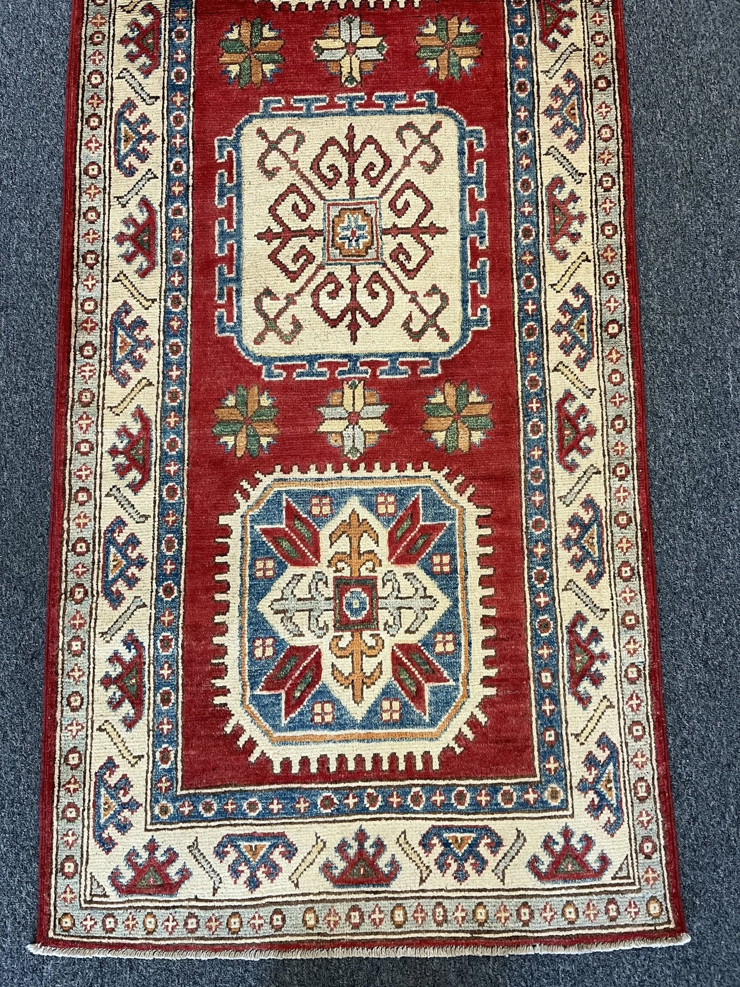 Kazak Tribal 2' 7"X10' Handmade Wool Runner Rug # 10033