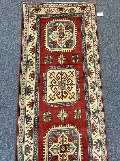 Kazak 2' 9"X10' Handmade Wool Runner Rug # 10410