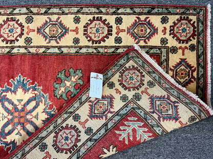 Hallway Runner 9 ft  Kazak Handmade Wool Rug # 9950