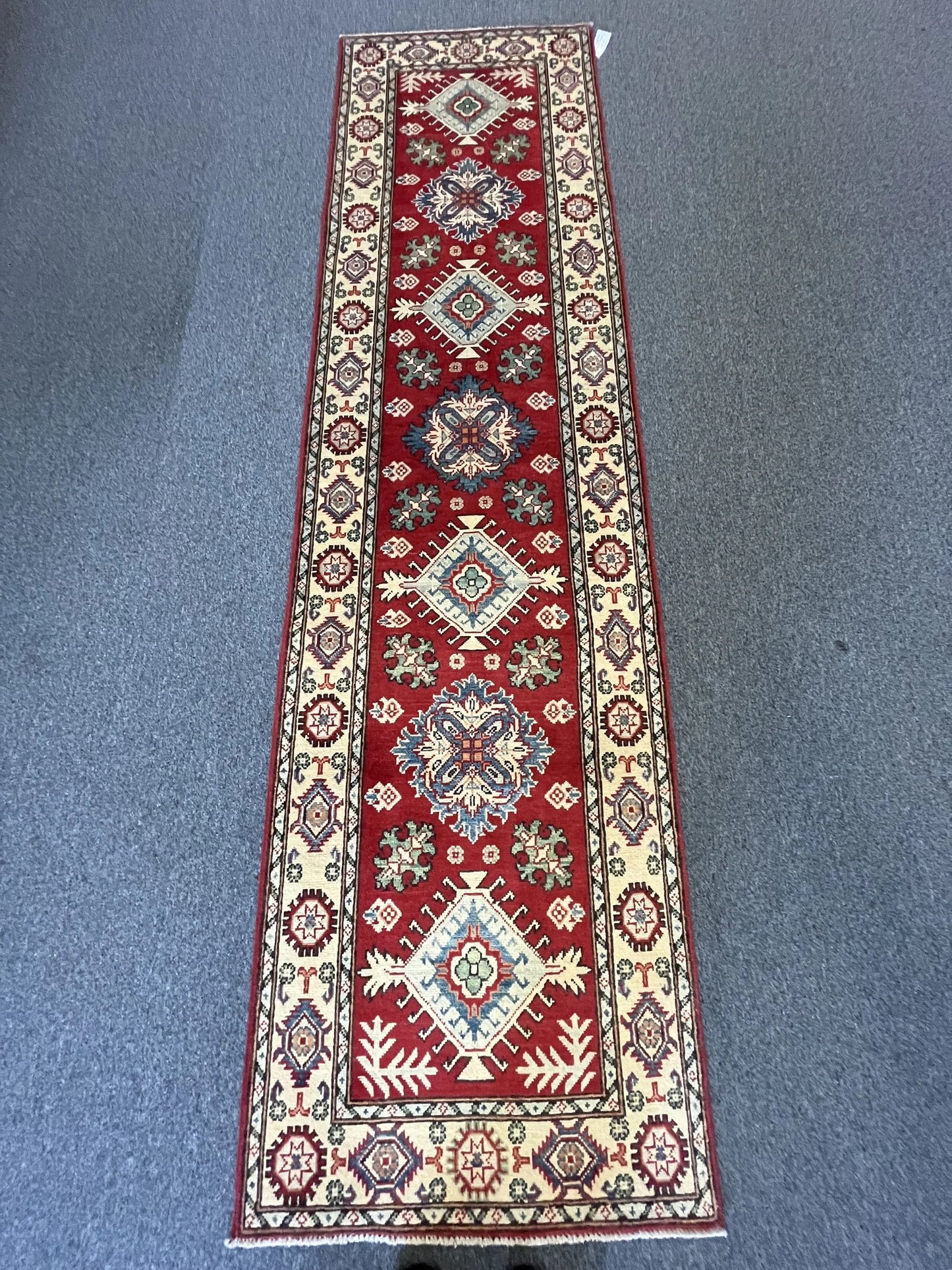 Hallway Runner 11 ft  Kazak Handmade Wool Rug # 10776