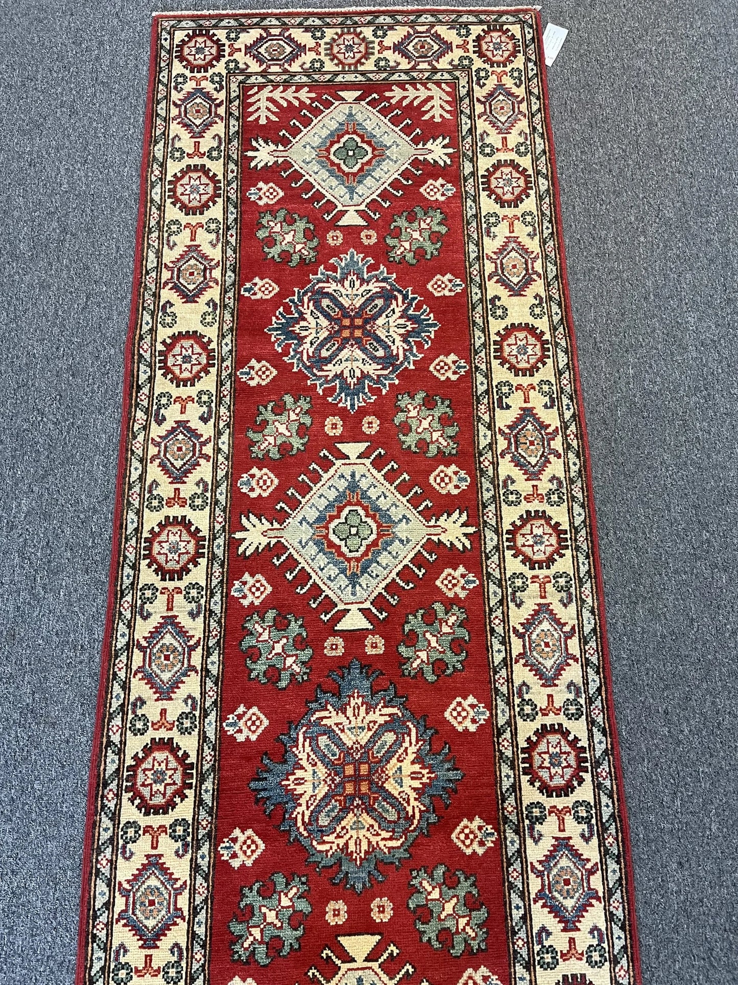 Hallway Runner 11 ft  Kazak Handmade Wool Rug # 10776