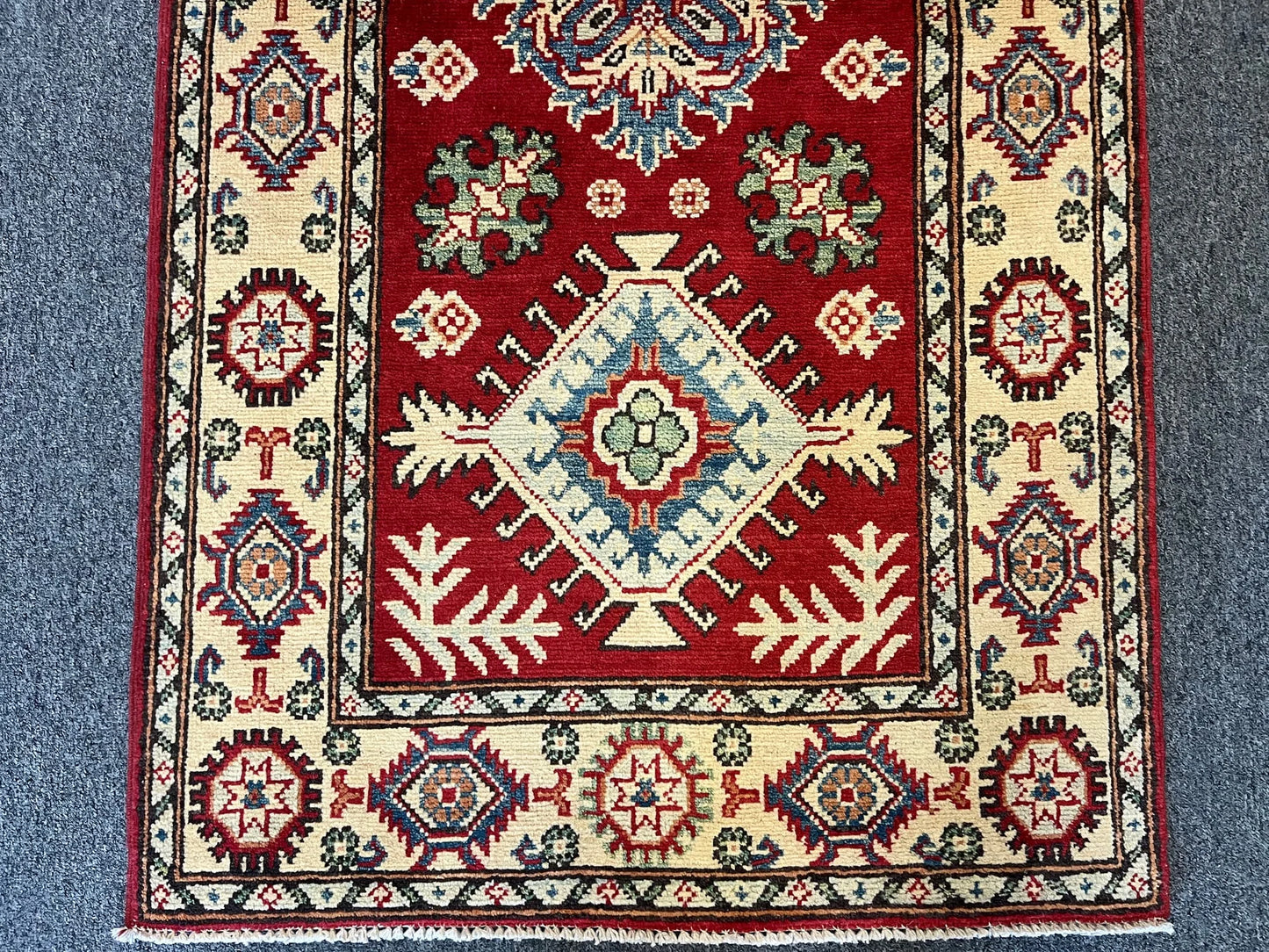 Hallway Runner 11 ft  Kazak Handmade Wool Rug # 10776