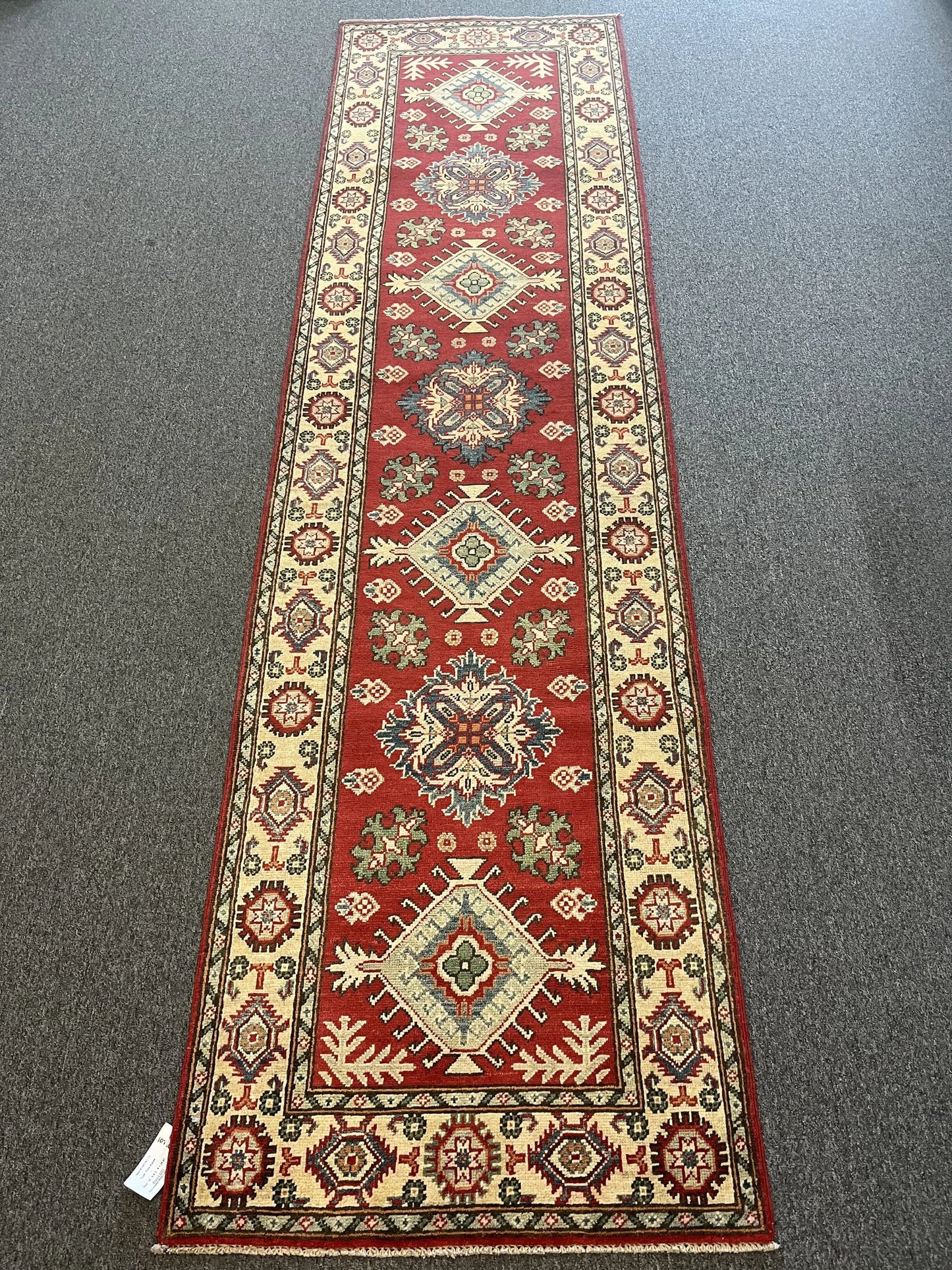 Hallway Runner 11 ft  Kazak Handmade Wool Rug # 10776