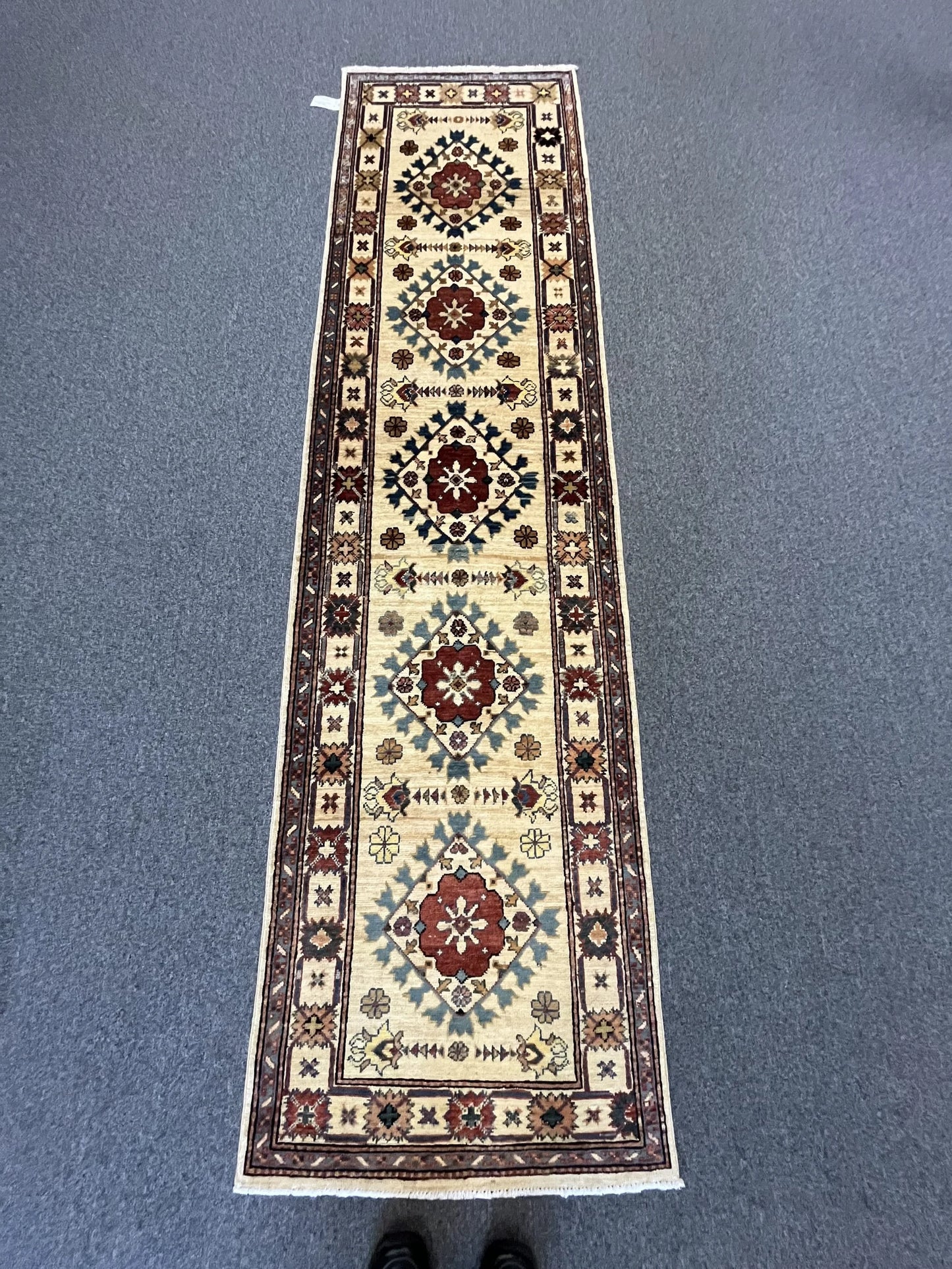 Kazak 2' 7"X10 Handmade Wool Runner Rug # 9005