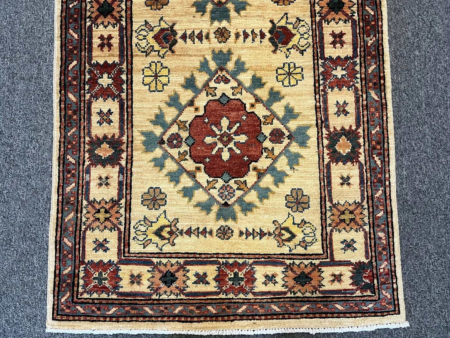 Kazak 2' 7"X10 Handmade Wool Runner Rug # 9005