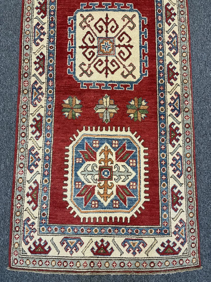 2' 8" X 10' Kazak Handmade Wool Hallway Runner # 9939