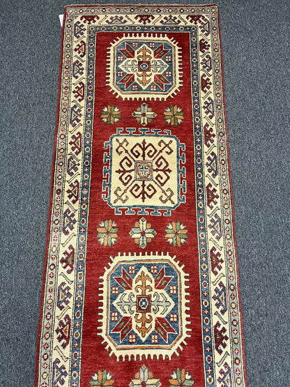 2' 8" X 10' Kazak Handmade Wool Hallway Runner # 9939