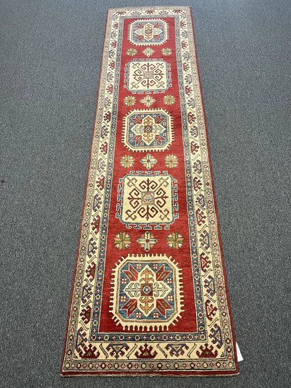 2' 8" X 10' Kazak Handmade Wool Hallway Runner # 9939