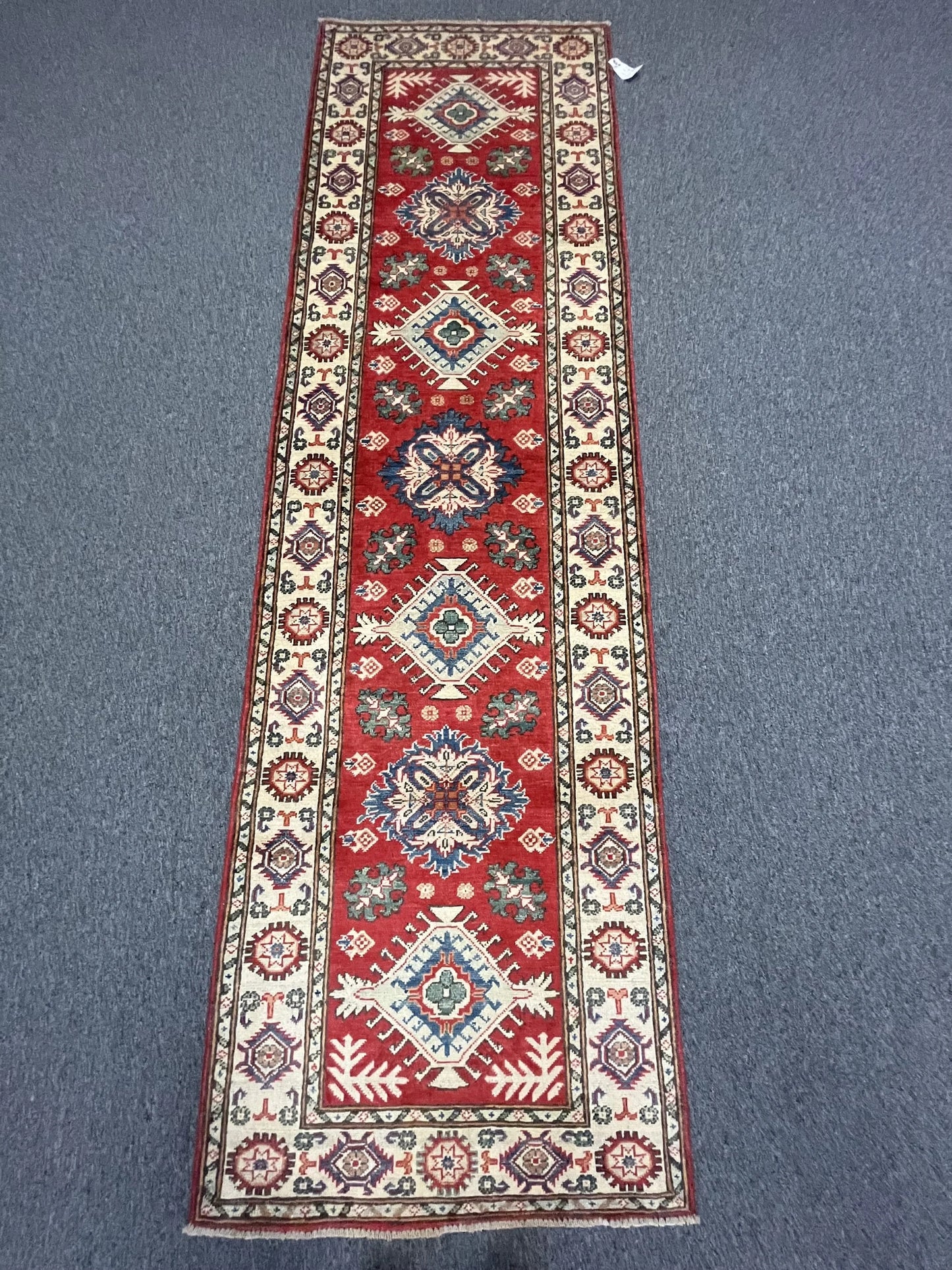 2' 9"X9' Kazak Handmade Wool Runner Rug # 10782