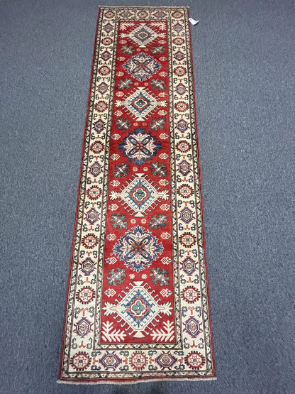 2' 9"X9' Kazak Handmade Wool Runner Rug # 10782