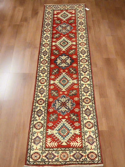 2' 9"X9' Kazak Handmade Wool Runner Rug # 10782