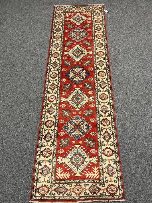 2' 9"X9' Kazak Handmade Wool Runner Rug # 10782