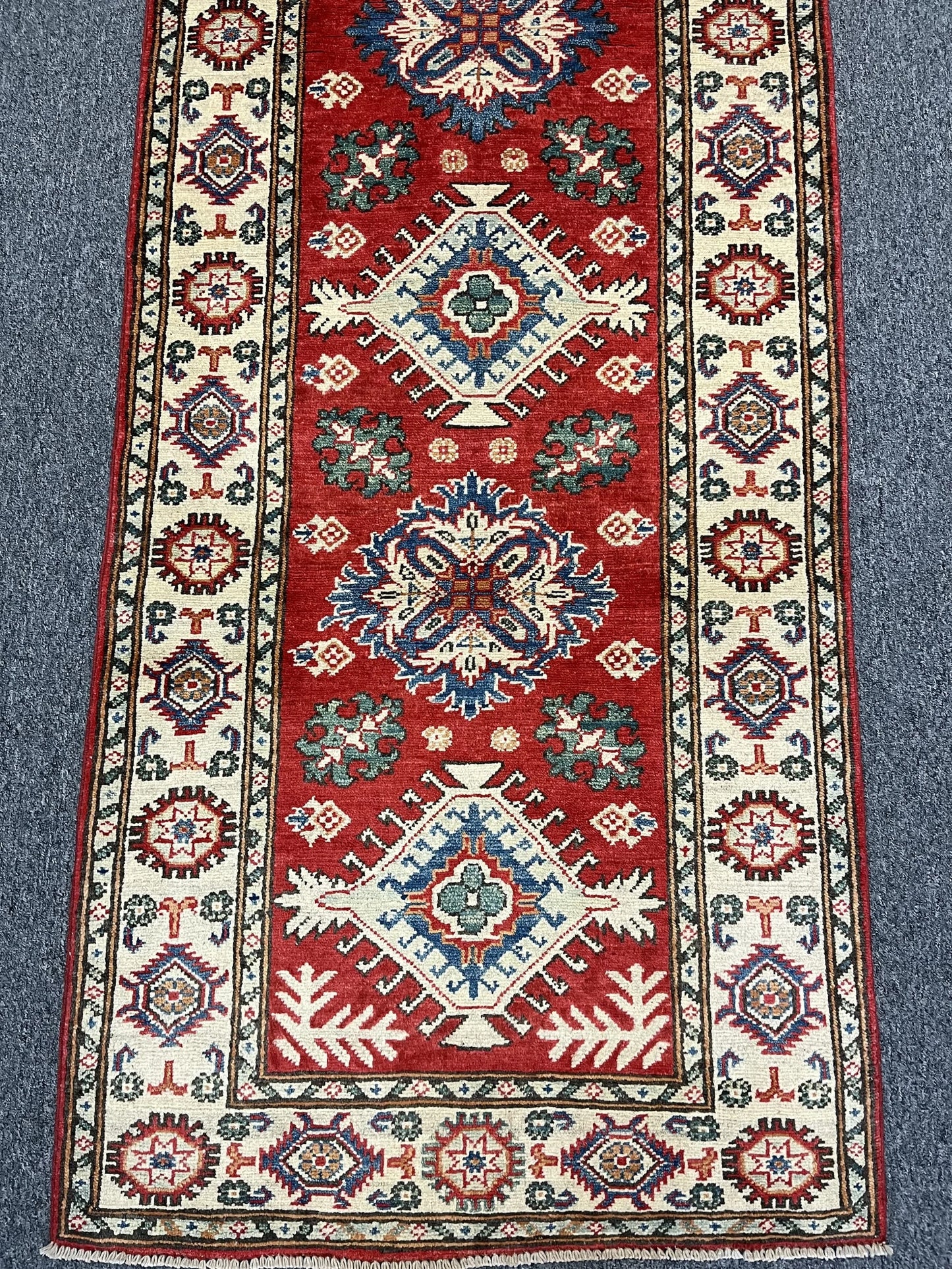 2' 9"X9' Kazak Handmade Wool Runner Rug # 10782