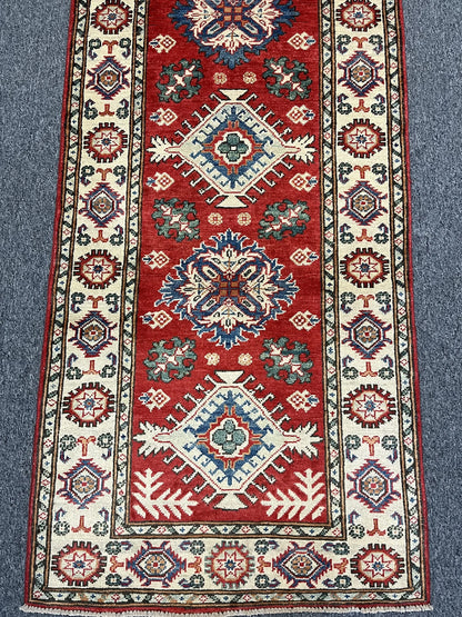 2' 9"X9' Kazak Handmade Wool Runner Rug # 10782