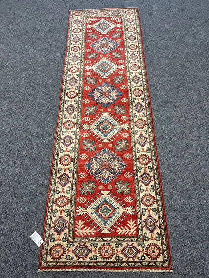 2' 9"X9' Kazak Handmade Wool Runner Rug # 10782