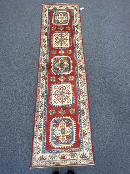 Kazak 2' 9"X10' Handmade Wool Runner Rug # 9944