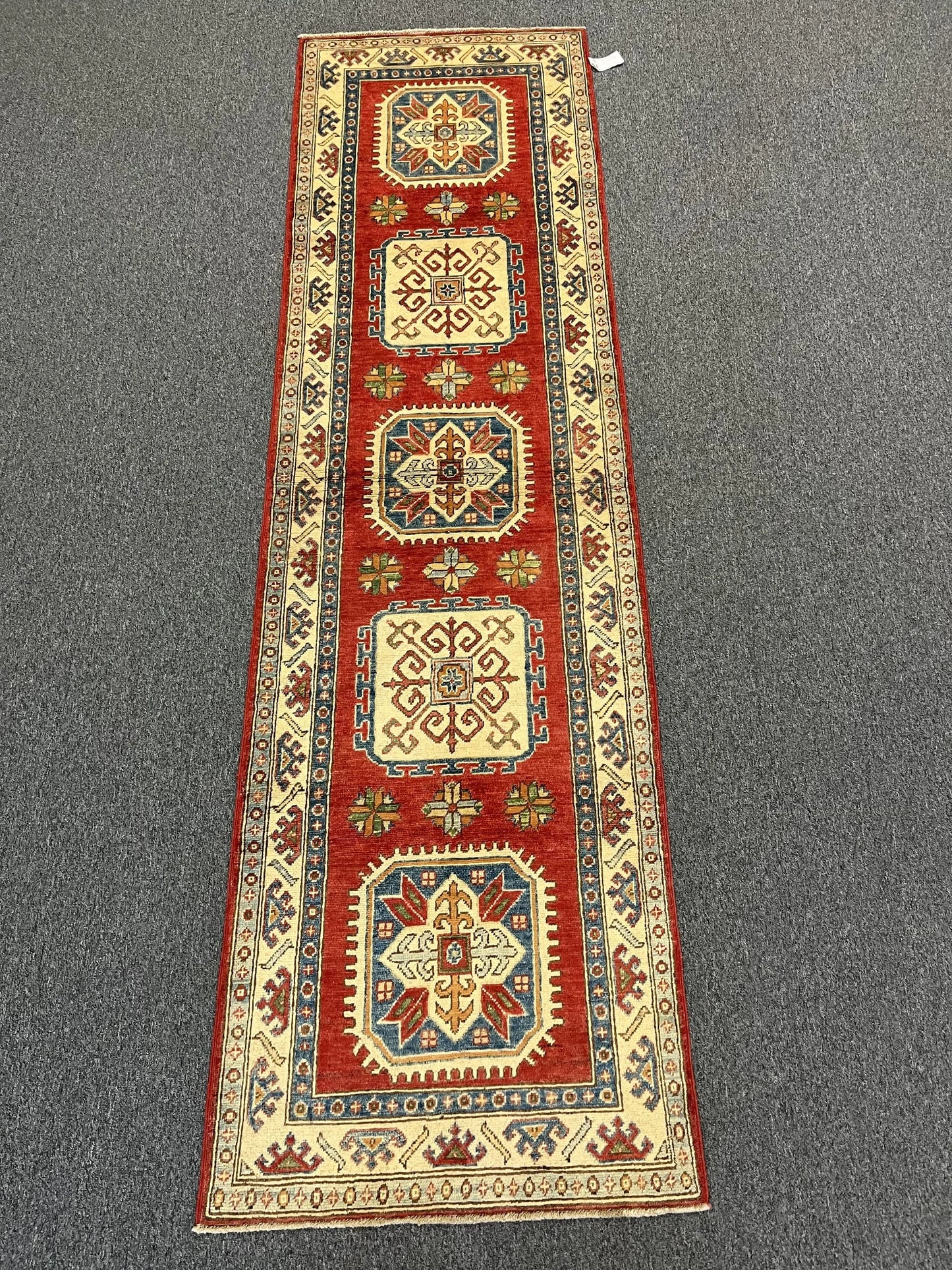 Kazak 2' 9"X10' Handmade Wool Runner Rug # 9944