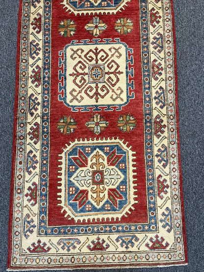 Kazak 2' 9"X10' Handmade Wool Runner Rug # 9944