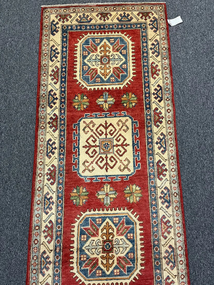 Kazak 2' 9"X10' Handmade Wool Runner Rug # 9944