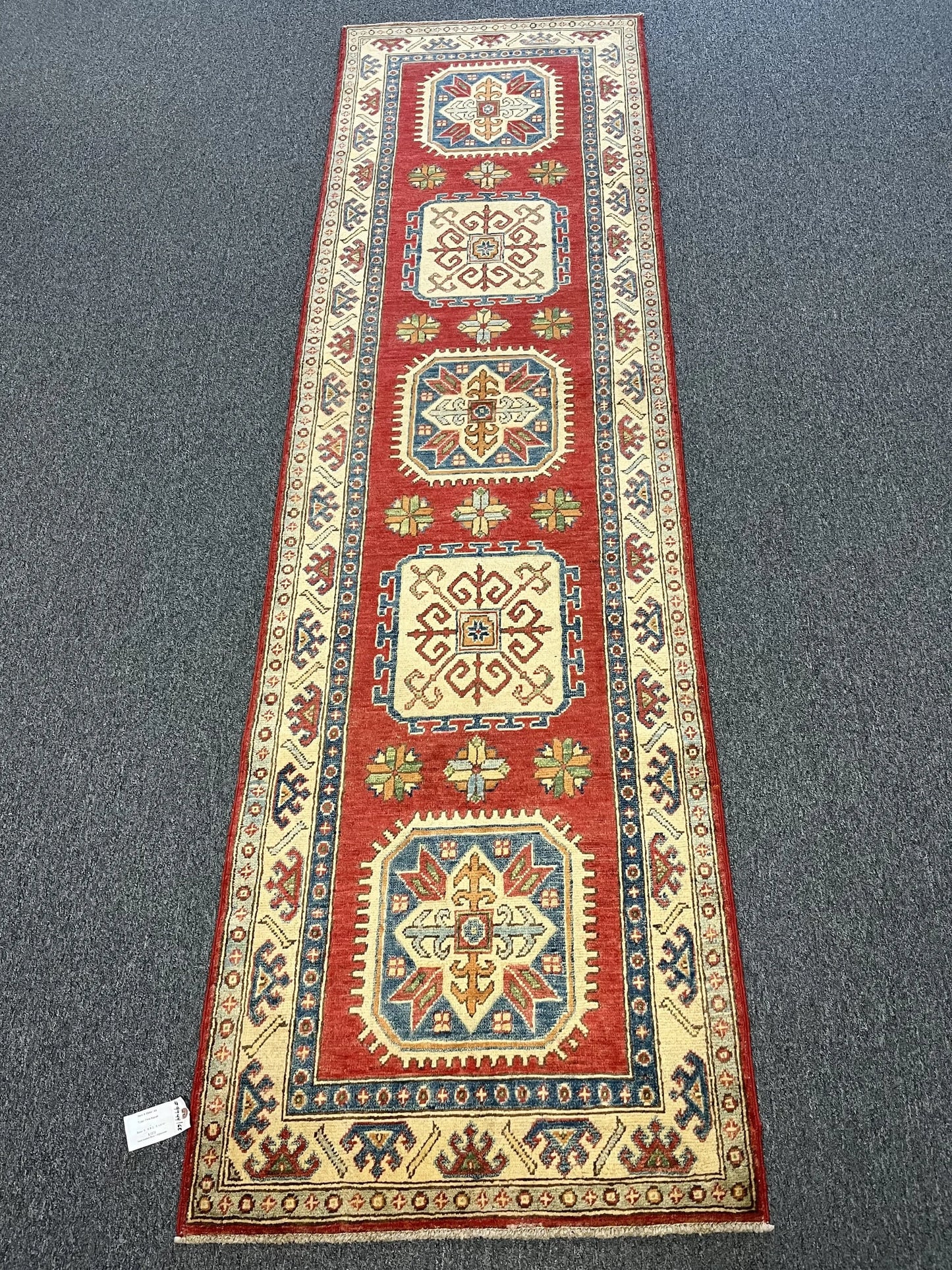 Kazak 2' 9"X10' Handmade Wool Runner Rug # 9944