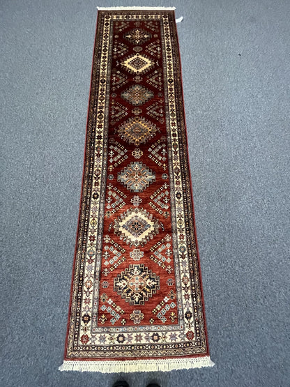 Runner 2' 6”X 10’ Super Kazak Handmade Wool Rug # 12103