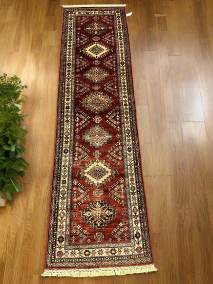 Runner 2' 6”X 10’ Super Kazak Handmade Wool Rug # 12103