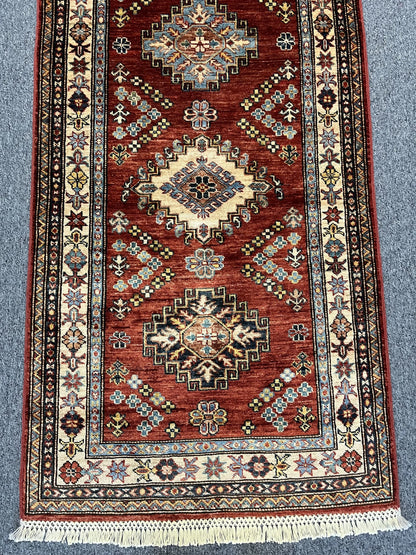 Runner 2' 6”X 10’ Super Kazak Handmade Wool Rug # 12103