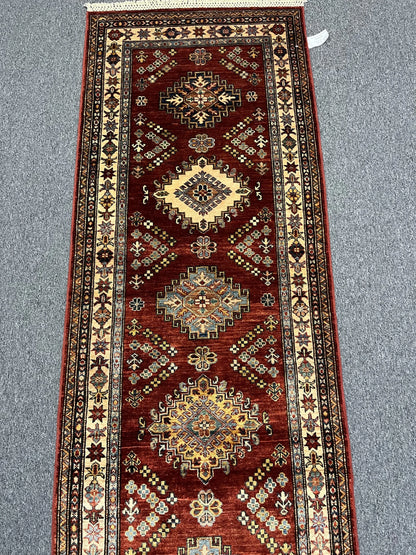 Runner 2' 6”X 10’ Super Kazak Handmade Wool Rug # 12103