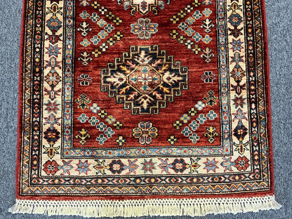 Runner 2' 6”X 10’ Super Kazak Handmade Wool Rug # 12103