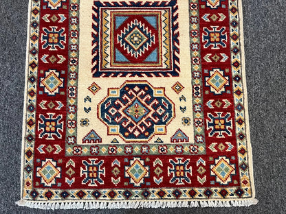 2' X 3' Fine Kazak Handmade Wool Rug # 12639