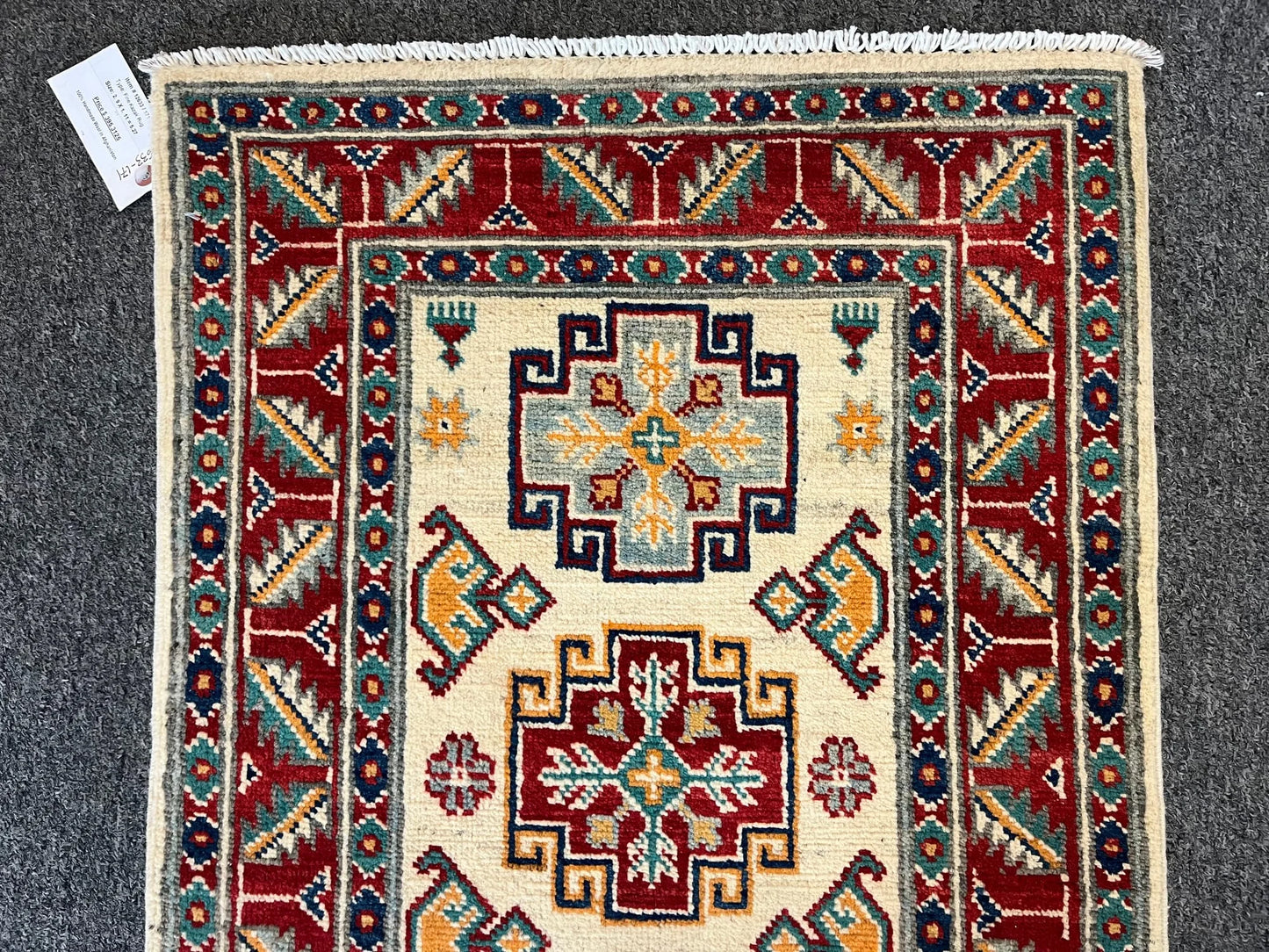 2' X 3' Fine Kazak Handmade Wool Rug # 12633