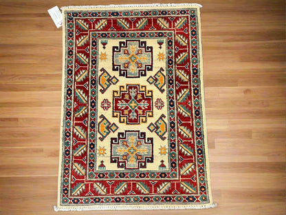 2' X 3' Fine Kazak Handmade Wool Rug # 12633