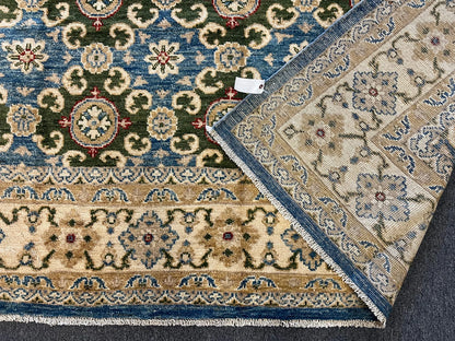 Oushak Light Blue/Beige 8X10 Handmade Wool Rug # 11206