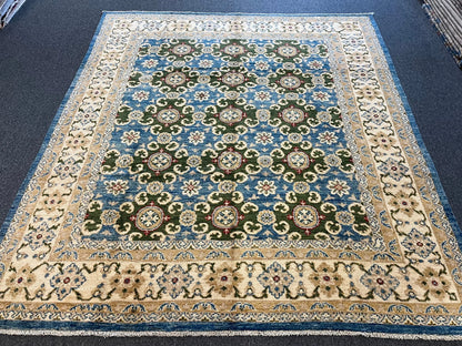 Oushak Light Blue/Beige 8X10 Handmade Wool Rug # 11206