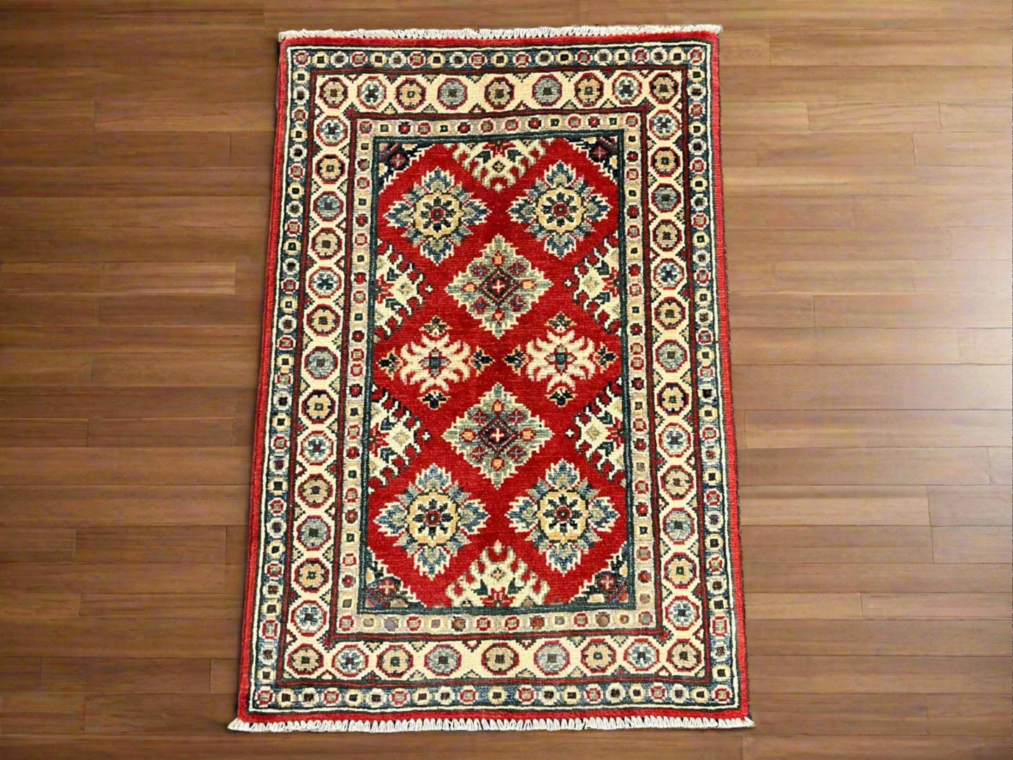 2' X 3' Fine Kazak Handmade Wool Rug # 12737