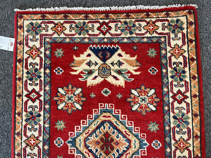 2' X 3' Fine Kazak Handmade Wool Rug # 12736