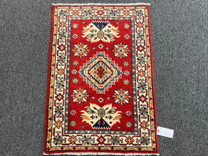 2' X 3' Fine Kazak Handmade Wool Rug # 12736