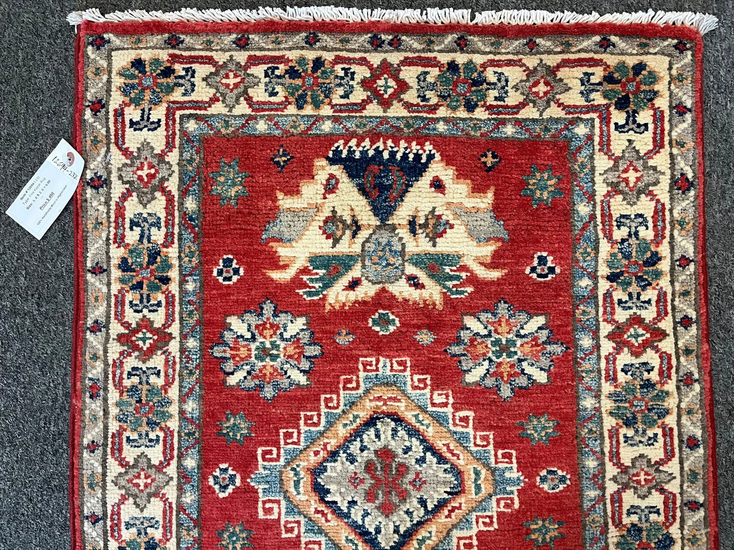 2' X 3' Fine Kazak Handmade Wool Rug # 12694