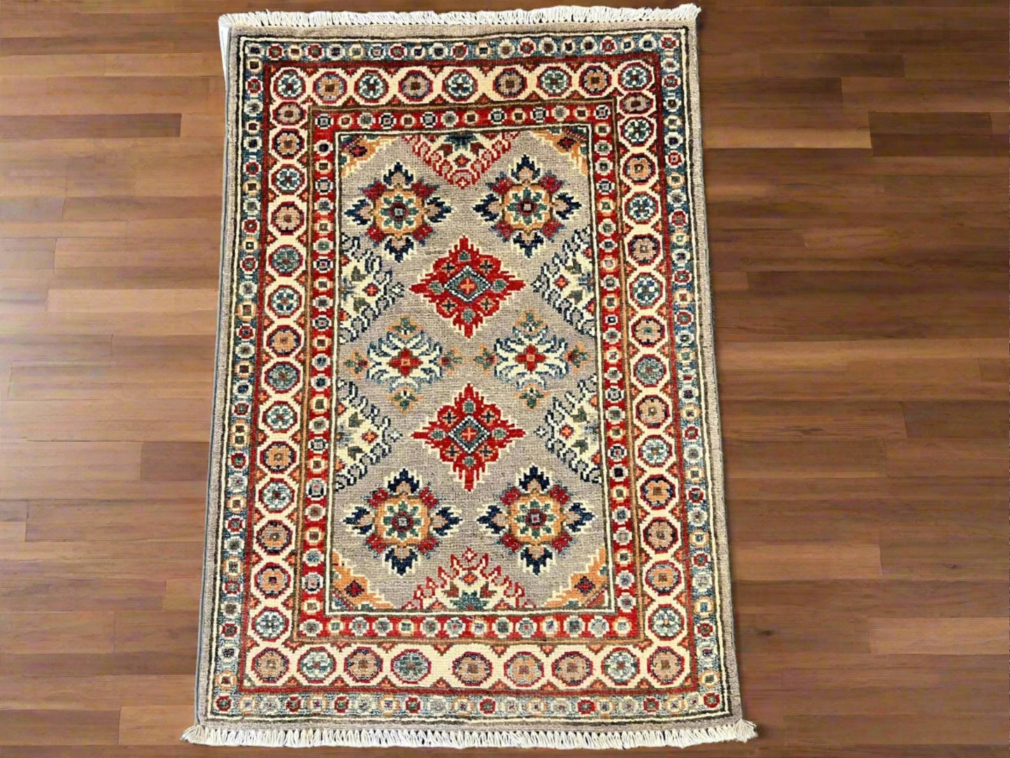 2' X 3' Fine Kazak Handmade Wool Rug # 12741