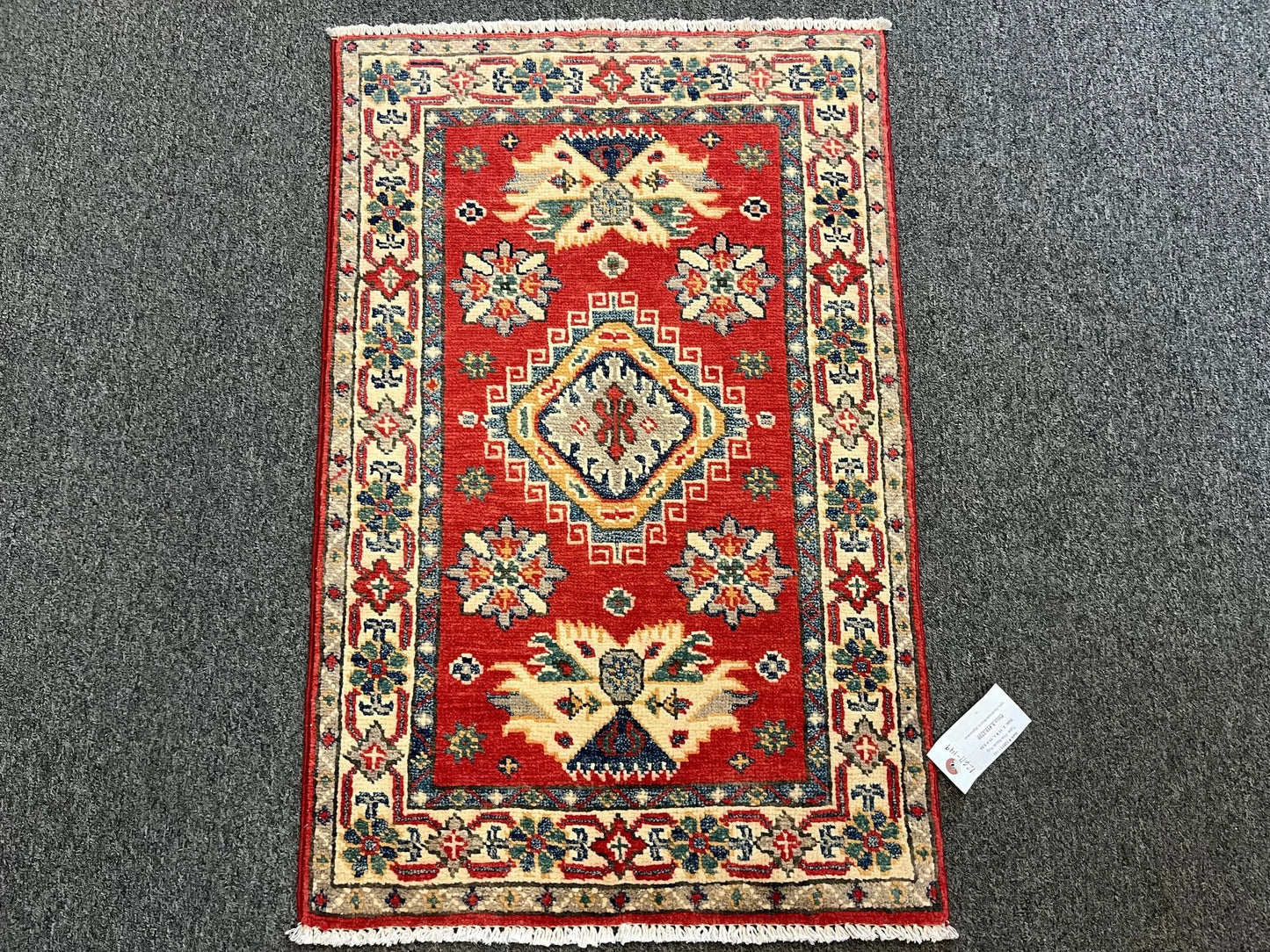 2' X 3' Fine Kazak Handmade Wool Rug # 12611