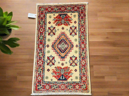 2' X 3' Fine Kazak Handmade Wool Rug # 12613