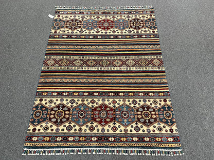 Khorjin Multicolor 5X7 Handmade Wool Rug # 11291