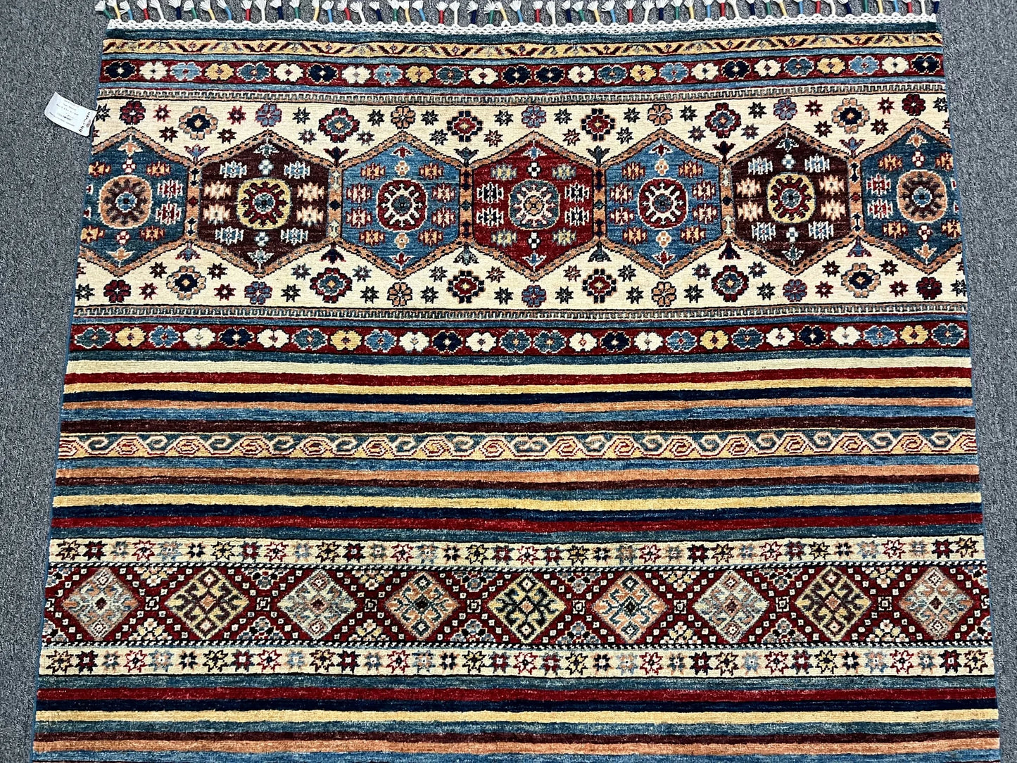 Khorjin Multicolor 5X7 Handmade Wool Rug # 11291