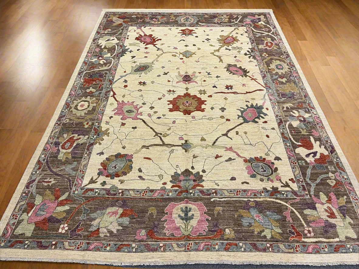 10X14 Oushak Turkish style Handmade Wool Rug # 11899