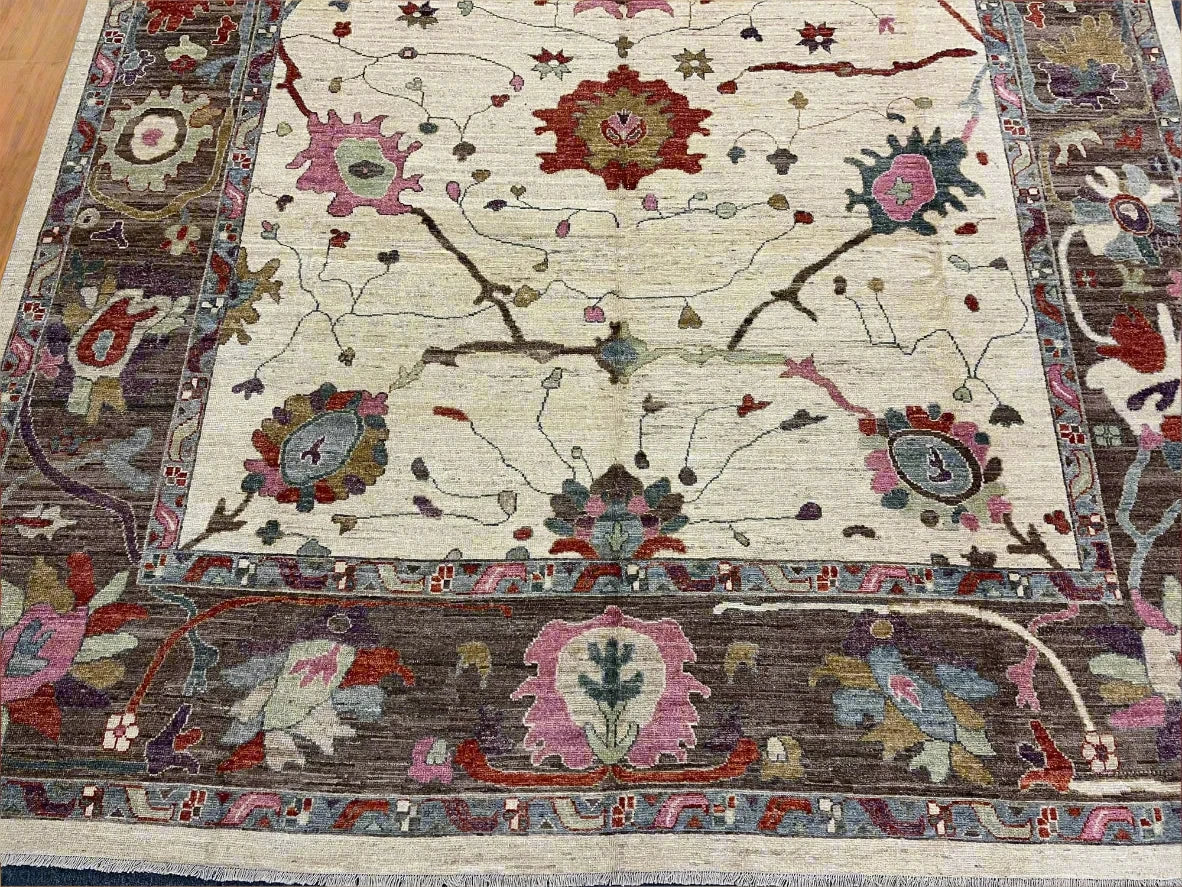 10X14 Oushak Turkish style Handmade Wool Rug # 11899