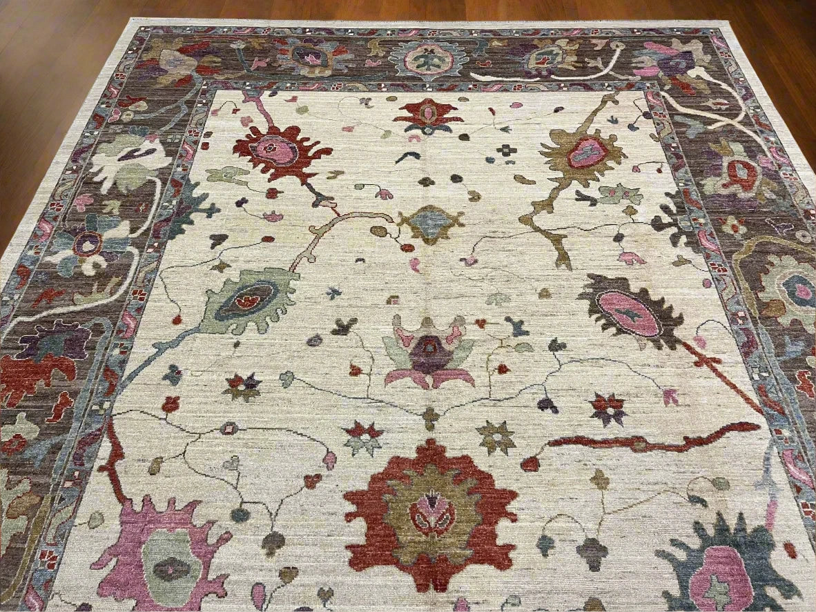 10X14 Oushak Turkish style Handmade Wool Rug # 11899