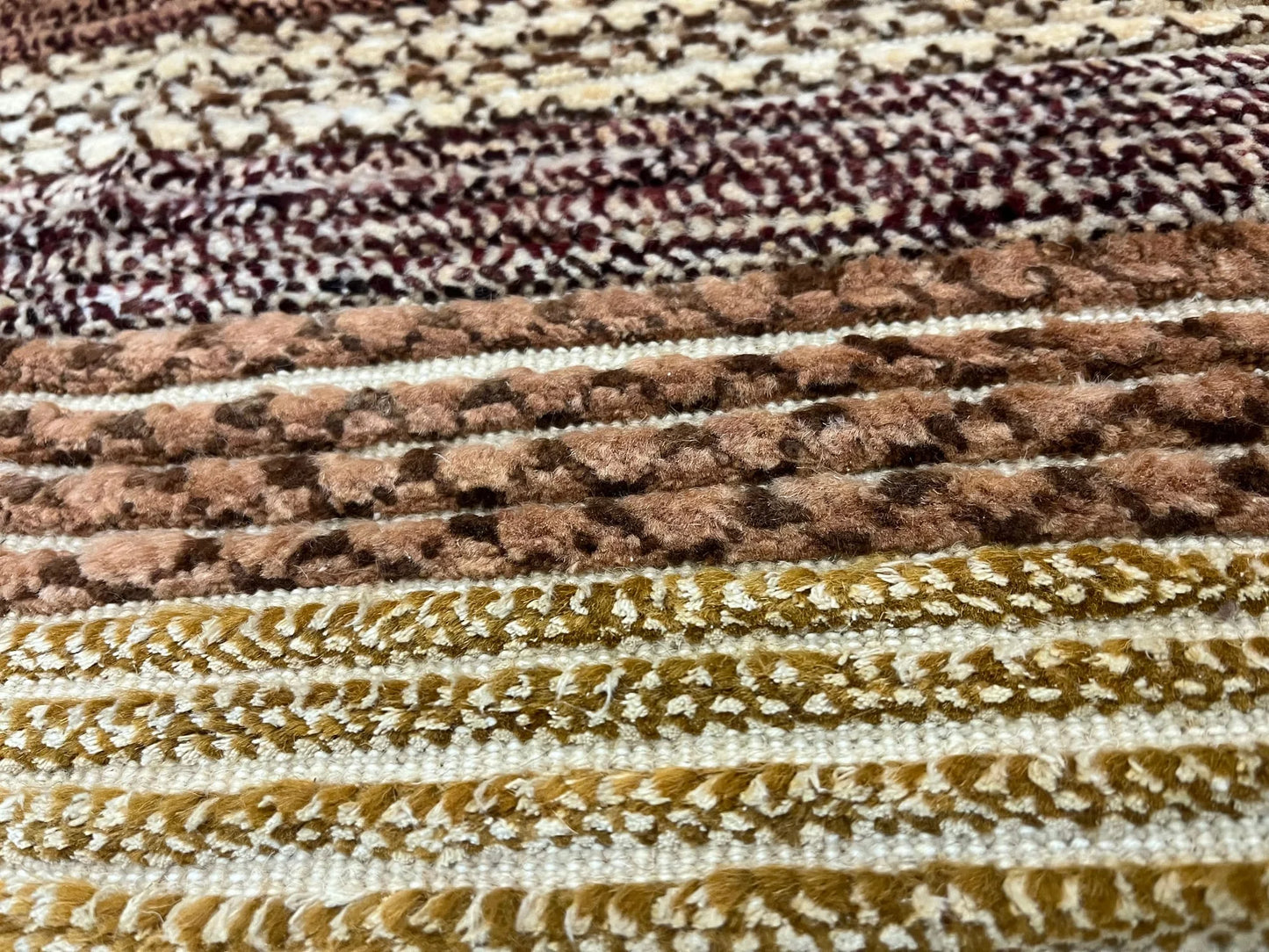 8X10 Striped Natural Wool Color Handmade Rug # 11247