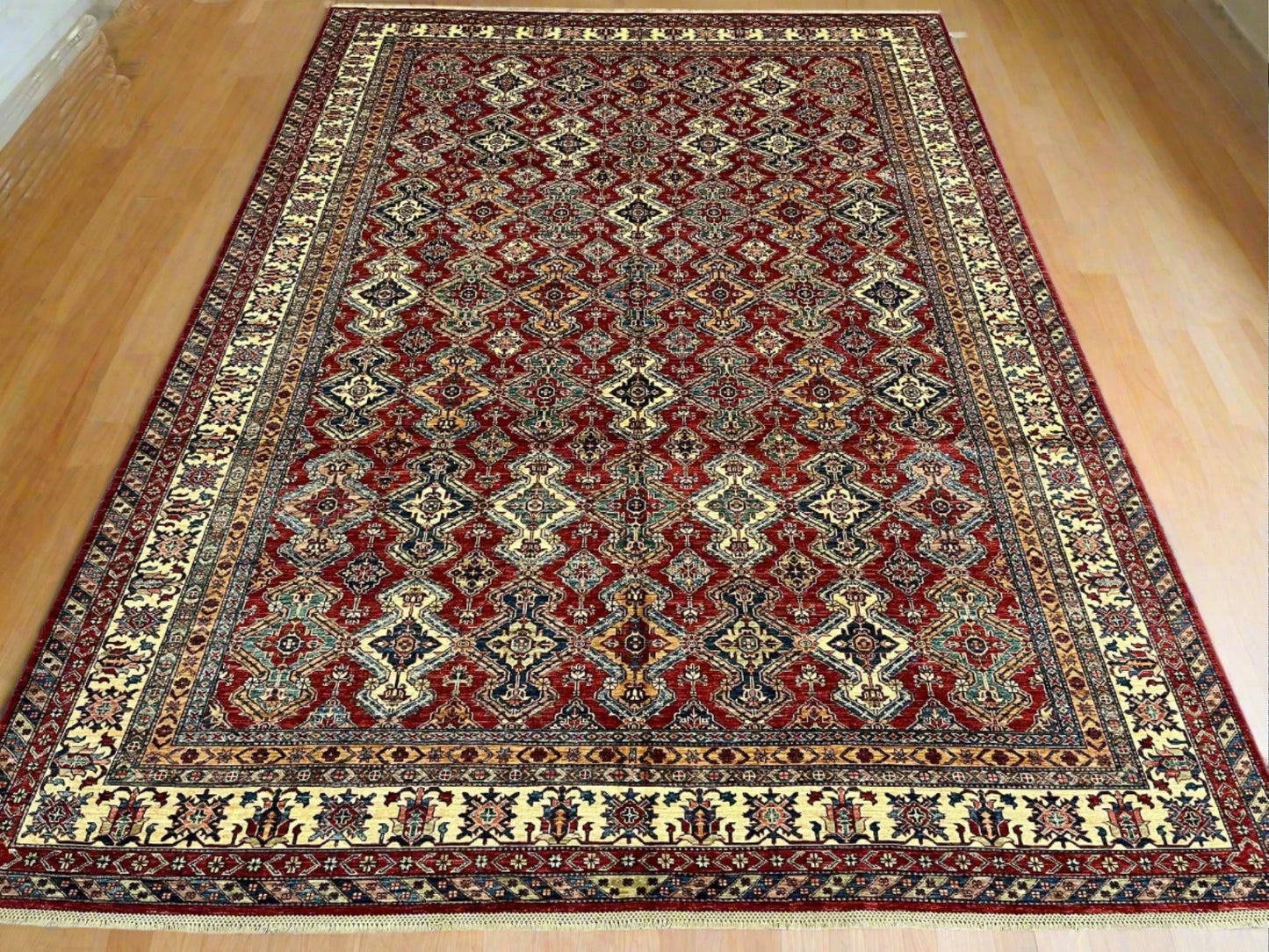 Super Kazak 10X13 Hand-Knotted Wool Rug # 11032