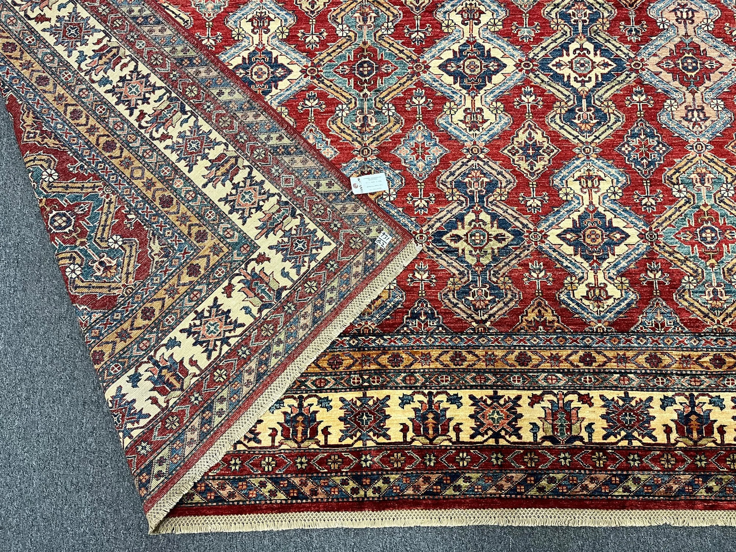 Super Kazak 10X13 Hand-Knotted Wool Rug # 11032